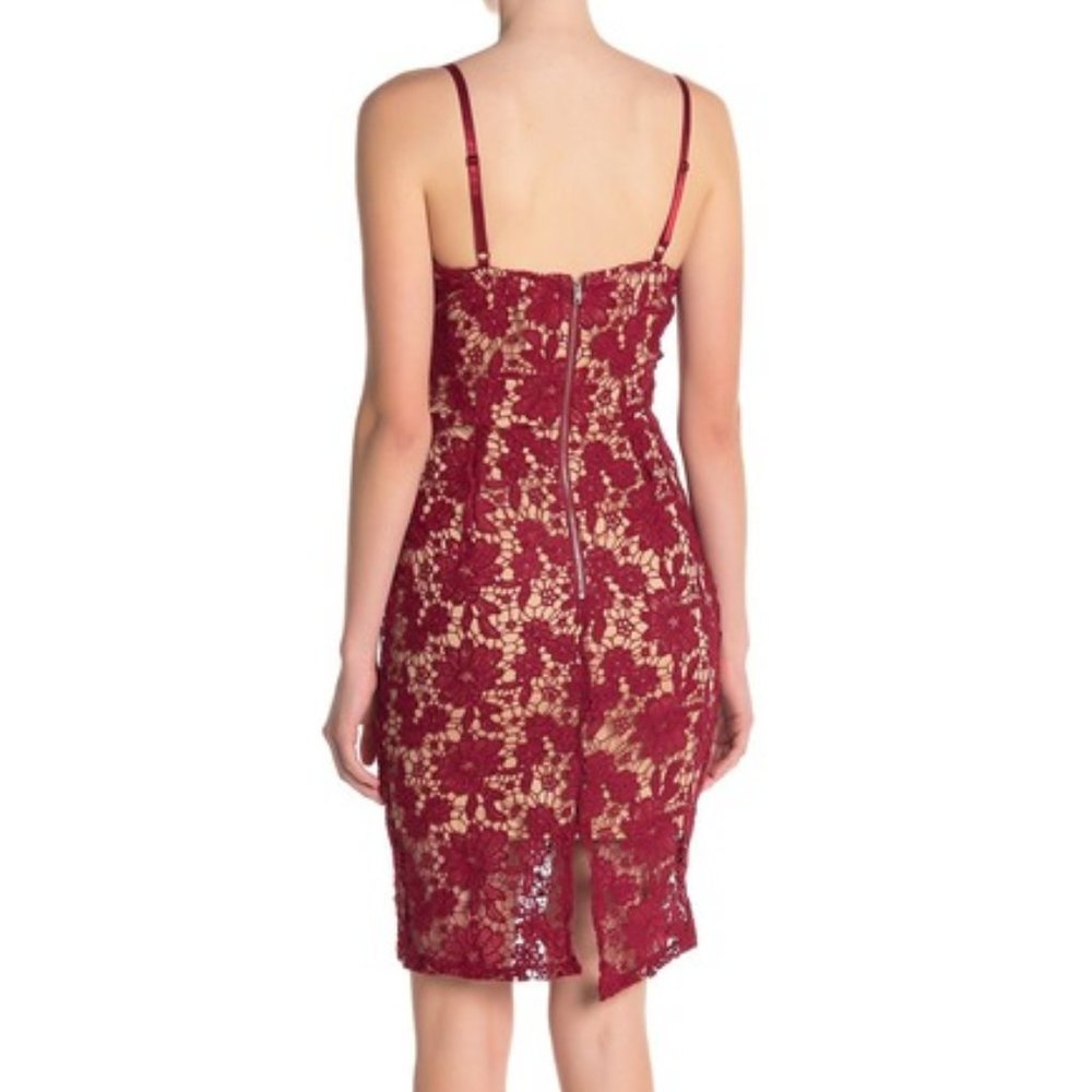 MAX & ASH Red Lace Bodycon Tank Dress
